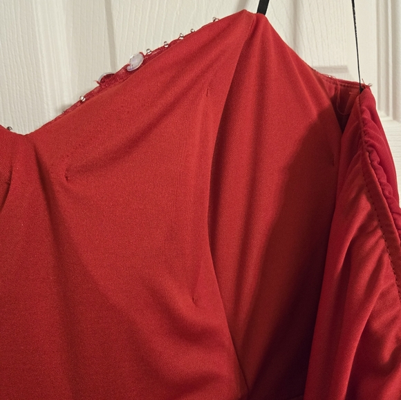 B. Darlin red strapless dress rhinestones size 14/15 (loose rhinestones) - Picture 8 of 8